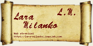 Lara Milanko vizit kartica